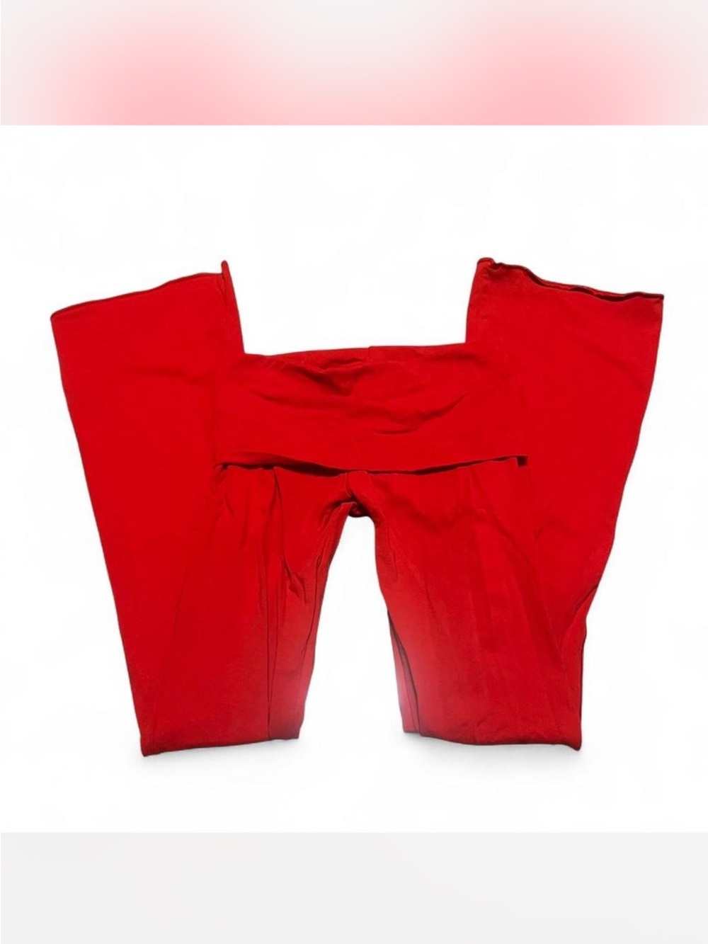 🔥 RARE NWT SKIMS Cotton Jersey Foldover Pant in Red 🔥